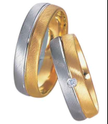 Poro�ni prstan 015 kombinirano zlato 585 - brilijanti ali  cirkoni