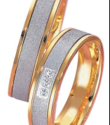Poro�ni prstan 017 kombinirano zlato 585 - brilijanti ali  cirkoni