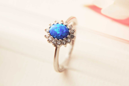 Prstan Modri opal