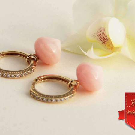 Uhani Pink opal