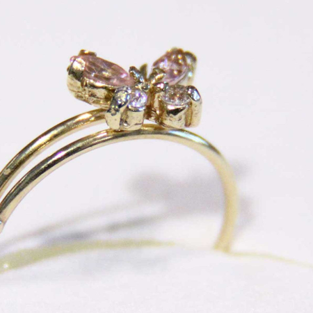 Prstan Pink butterfly